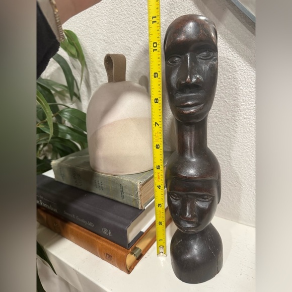 Abstract Black & brown Sculpture African hand carved wood - Picture 7 of 7